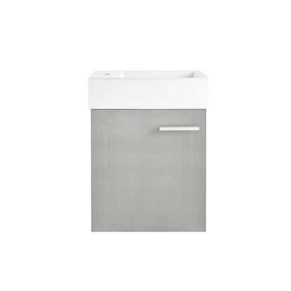 Colmer 18 Single, Brushed Gray, One Cabinet, Bathroom Vanity