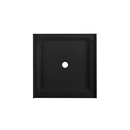 Voltaire 36" x 36" Acrylic Black, Single-Threshold, Center Drain, Shower Base