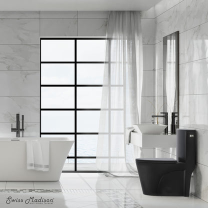 St. Tropez One-Piece 12" Rough-in 1.28 GPF Right-Hand Vortex Flush Elongated Toilet in Matte Black