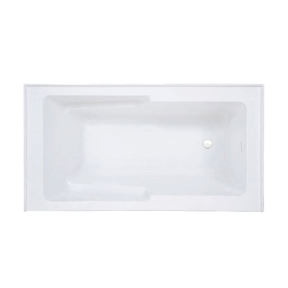 Voltaire 60 x 30 Skirted Right Drain Soaking Apron Bathtub in Glossy White with Integrated Overflow and Armrest, Drain Included