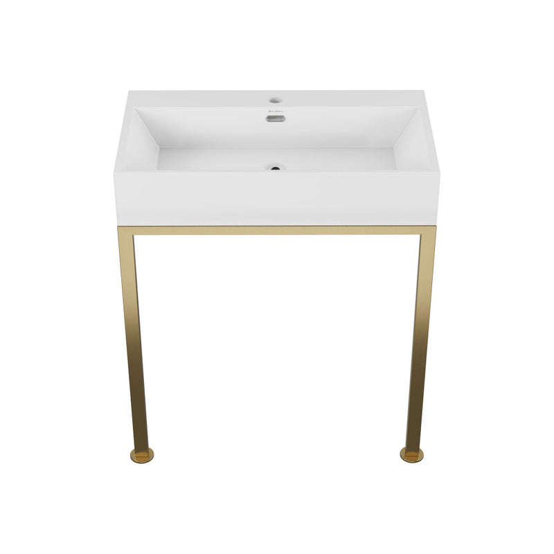 Concorde 30" Rectangle Console Sink with Brushed Gold Legs