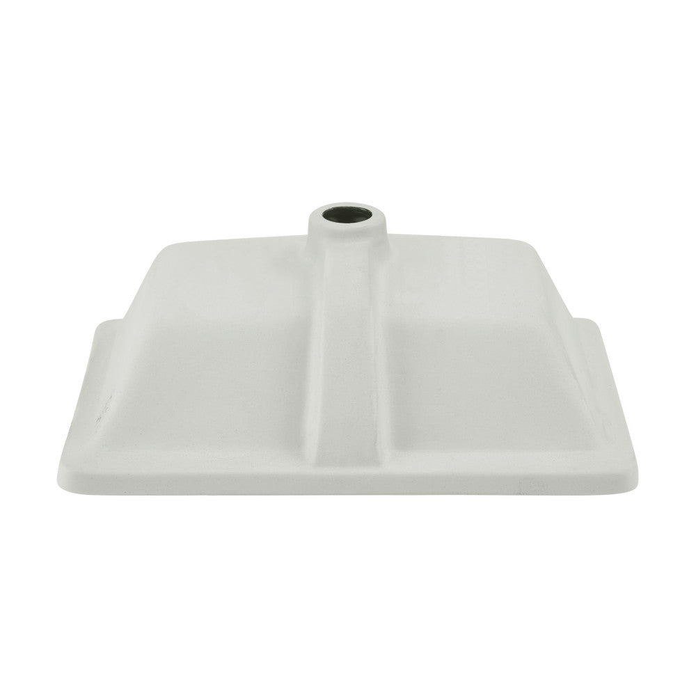 21" rectangular undermount bathroom sink in matte black with center drain hole.