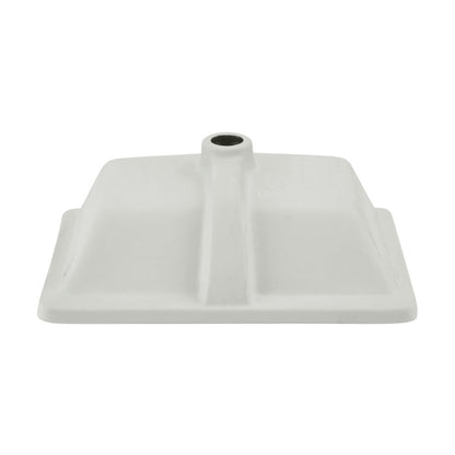 21" rectangular undermount bathroom sink in matte black with center drain hole.