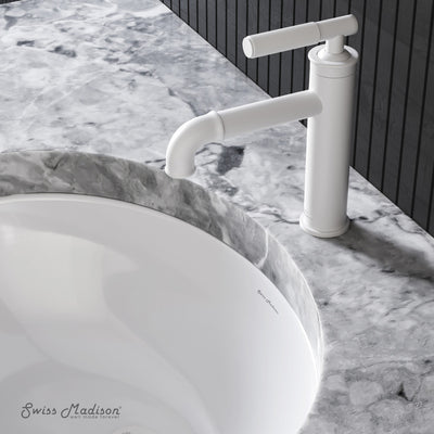Avallon Single Hole, Single-Handle Sleek, Bathroom Faucet in Matte White