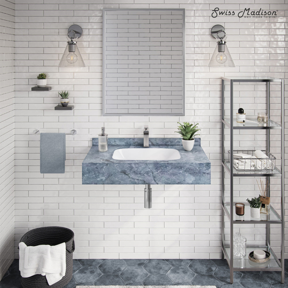 Avancer 36'' Wall Mount Sink In Blue Celeste