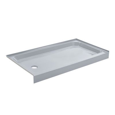 Voltaire 60" x 32" Single-Threshold, Left-Hand Drain, Shower Base in Gray