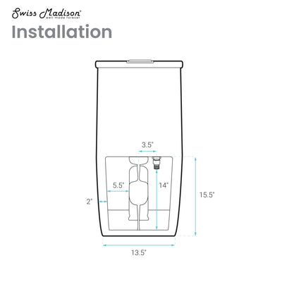 St. Tropez One-Piece 10" Rough-in 1.1/1.6 GPF Dual Top Vortex Flush Elongated Toilet in Matte White