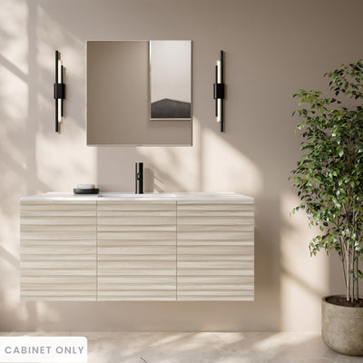 Cascade 48" Wall-Mounted Bathroom Vanity Cabinet without Top in White Oak