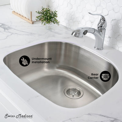 Toulouse 23 5/8 x 21 Stainless Steel, Single Basin, Undermount Kitchen Sink