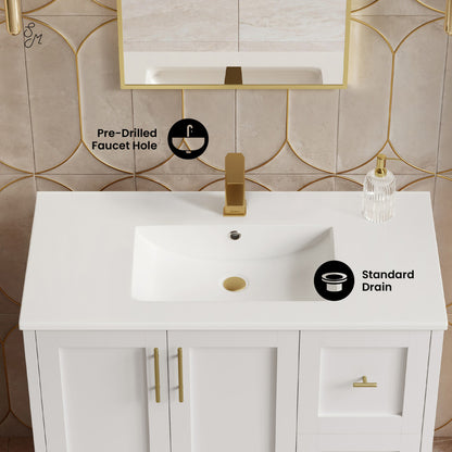 Forme 36" Modular Freestanding Bathroom Vanity with Sink Top in White