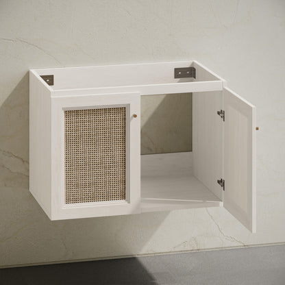 Classe 30" Wall-Mounted Bathroom Vanity in White Oak without Sink Top