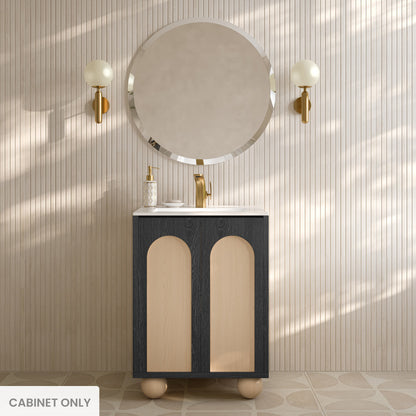 Plaisir II 24" Freestanding Bathroom Vanity Cabinet without Top in Black Oak