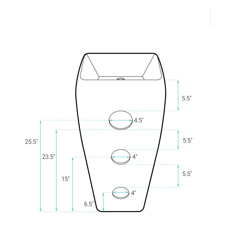 Carre One Piece Pedestal Sink