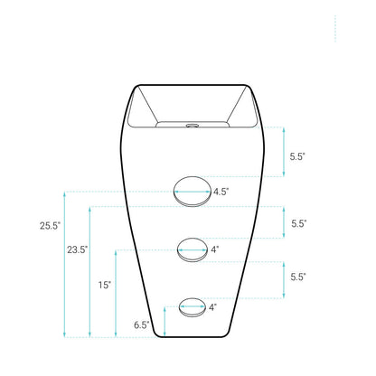 Carre One Piece Pedestal Sink