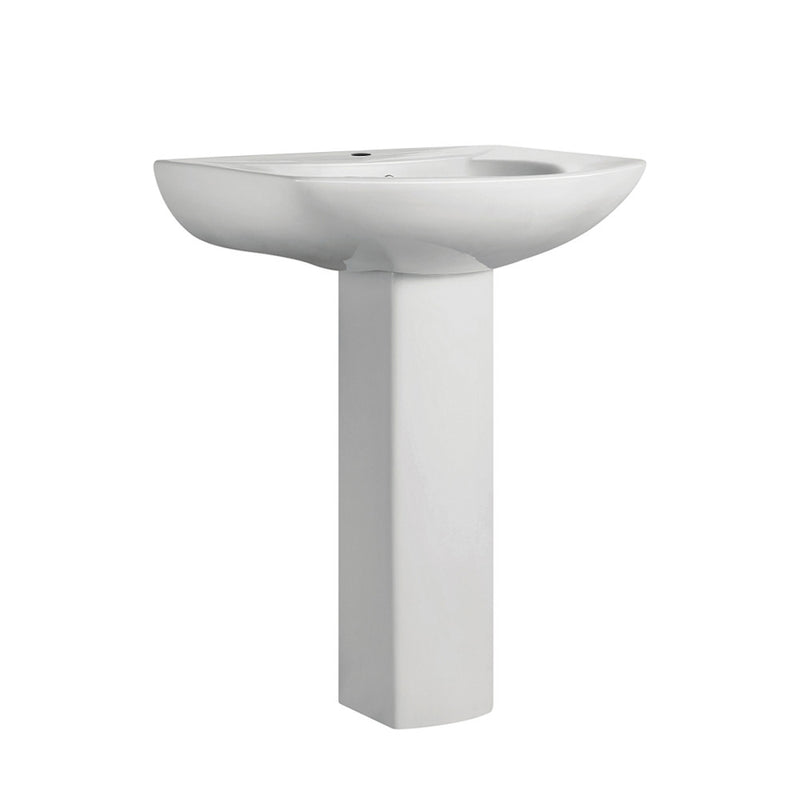 Chateau Pedestal Bathroom Sink Round Single Faucet Hole