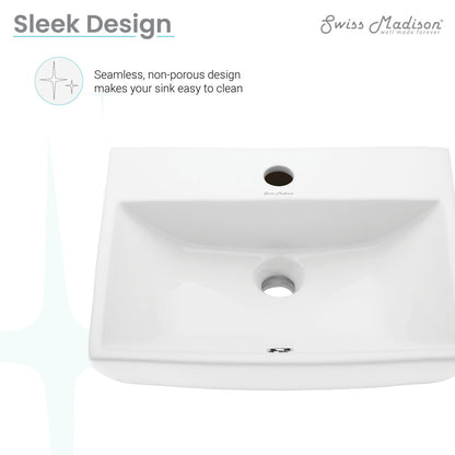 Compact wall-hung ceramic bathroom sink in white with single faucet hole and overflow opening.