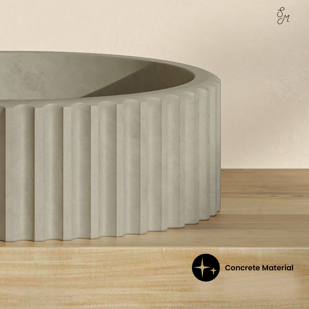 Lafayette 16" Round Concrete Vessel Sink in Taupe