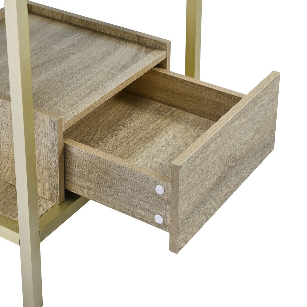 Beau 24" Open Shelf Natural Oak Frame Freestanding Bathroom Vanity with Sink Top