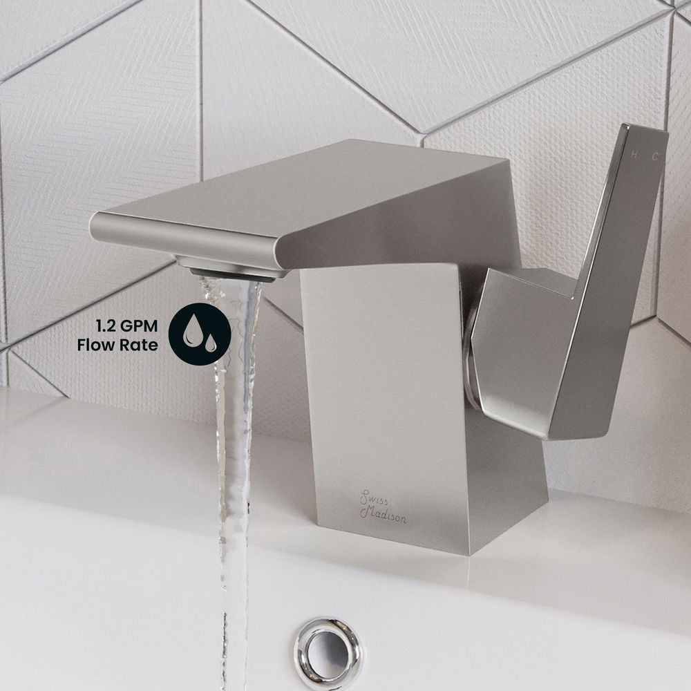 Carre Single Hole, Single-Handle, Bathroom Faucet in Brushed Nickel