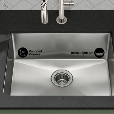 Rivage 23" 16 Gauge Stainless Steel Undermount Kitchen Sink in Polished Chrome