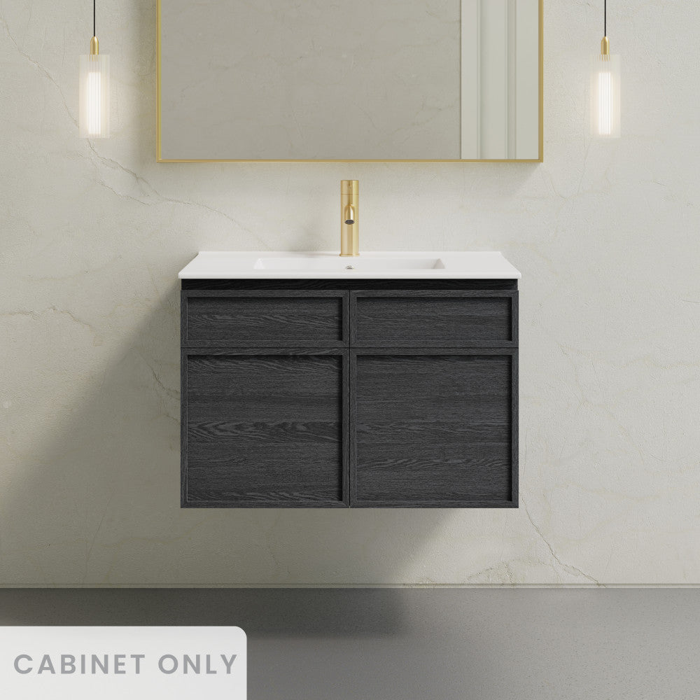 St. Tropez 30" Wall-Mounted Bathroom Vanity Cabinet without Top in Black Oak