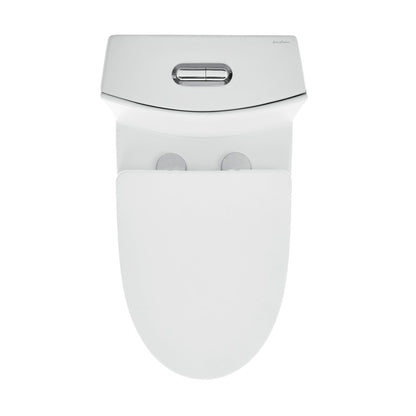 St. Tropez One-Piece 14" Rough-in 1.1/1.6 GPF Dual Top Vortex Flush Elongated Toilet in Matte White