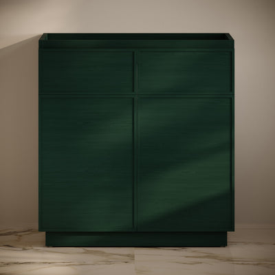 St. Tropez 36" Freestanding Bathroom Vanity Cabinet without Top in Green Oak