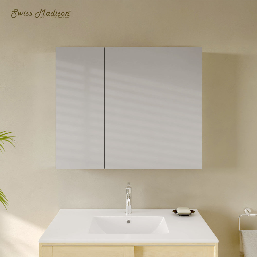 Cache 36 x 30 Rectangle Recessed/Wall Mount Medicine Cabinet with Mirrored Sides