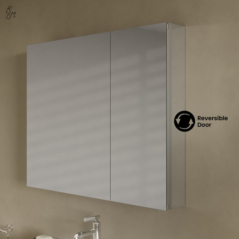 Cache 36 x 30 Rectangle Recessed/Wall Mount Medicine Cabinet with Mirrored Sides