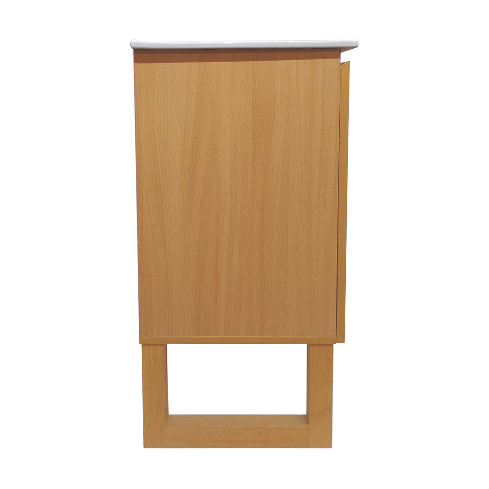Arles 30 in. Natural Oak Bathroom Vanity With White, 3-Hole Ceramic Sink Top