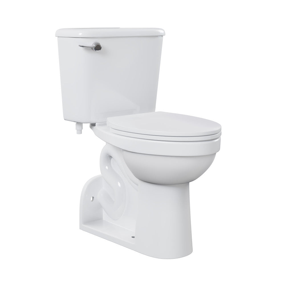 Carlton Marquette Rear-Outlet Two-Piece 1.6 GPF Left-Hand Flush Elongated Toilet in Glossy White