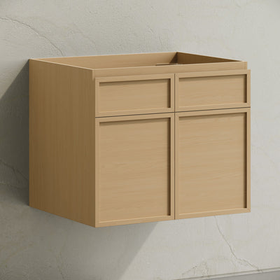 St. Tropez 24" Wall-Mounted Bathroom Vanity Cabinet without Top in Natural Oak