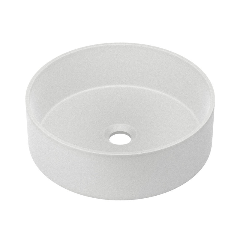 Lisse 14.5" Concrete Round Vessel Sink in Matte White