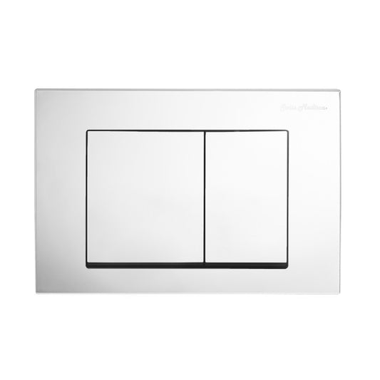 Concorde Wall Mount Dual Flush Actuator plate with Square Push Buttons in Polished Chrome