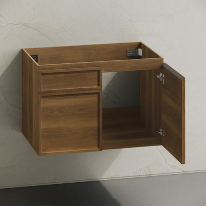 St. Tropez 30" Wall-Mounted Bathroom Vanity Cabinet without Top in Brown Oak