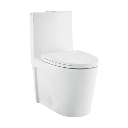 St. Tropez One-Piece 14" Rough-in 1.1/1.6 GPF Dual Top Vortex Flush Elongated Toilet in Matte White