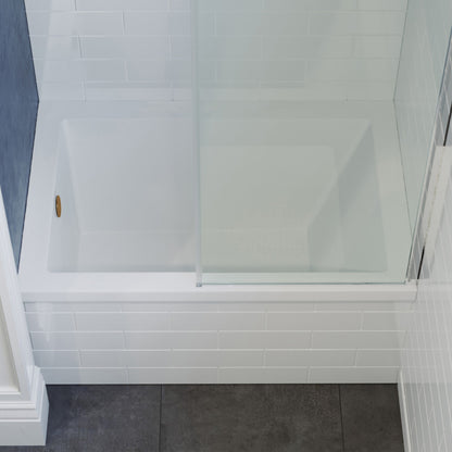 Alcove non-skirted alcove bathtub 48x32 inch with left-hand drain, white acrylic finish.
