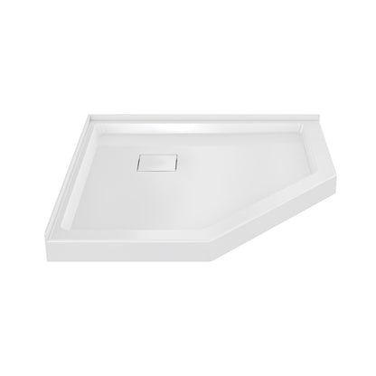 Marquette 36" x 36" Neo-Angle Single-Threshold Shower Pan Base with Center Drain in Glossy White