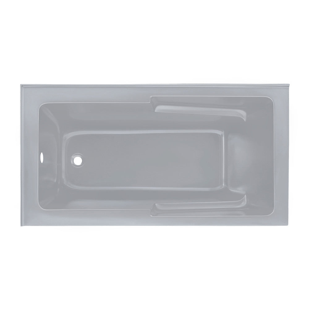 Voltaire 60 x 32 Left Drain Soaking Alcove Corner Apron Bathtub in Matte Gray