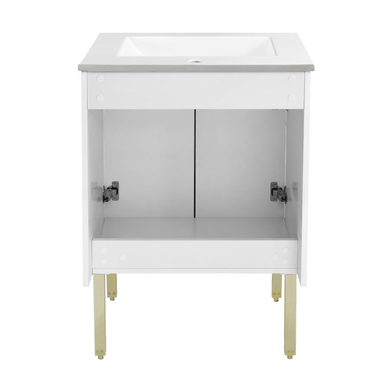Lumiere 24" Freestanding Bathroom Vanity in White with Sink Top
