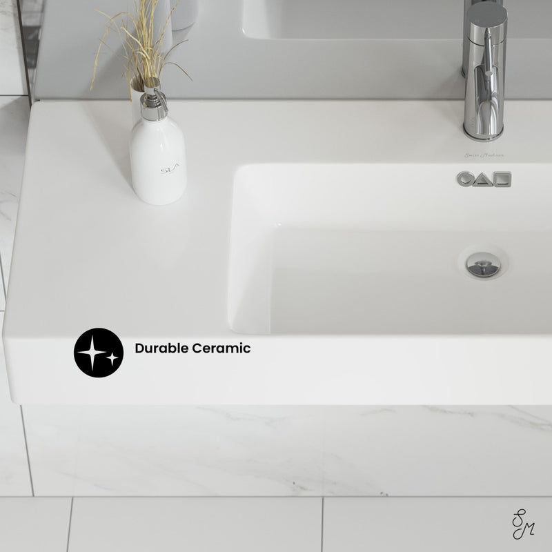 St. Tropez 36" Rectangle Wall-Mounted Sink with Right Side Faucet Mount