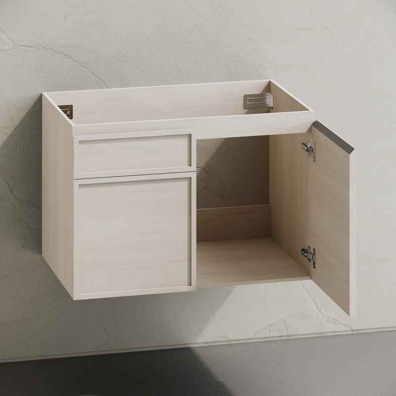 St. Tropez 30" Wall-Mounted Bathroom Vanity Cabinet without Top in White Oak