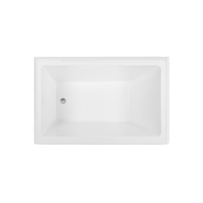 Voltaire 48 x 32 Skirted Left Drain Soaking Apron Bathtub in Glossy White with Integrated Overflow, Drain Included