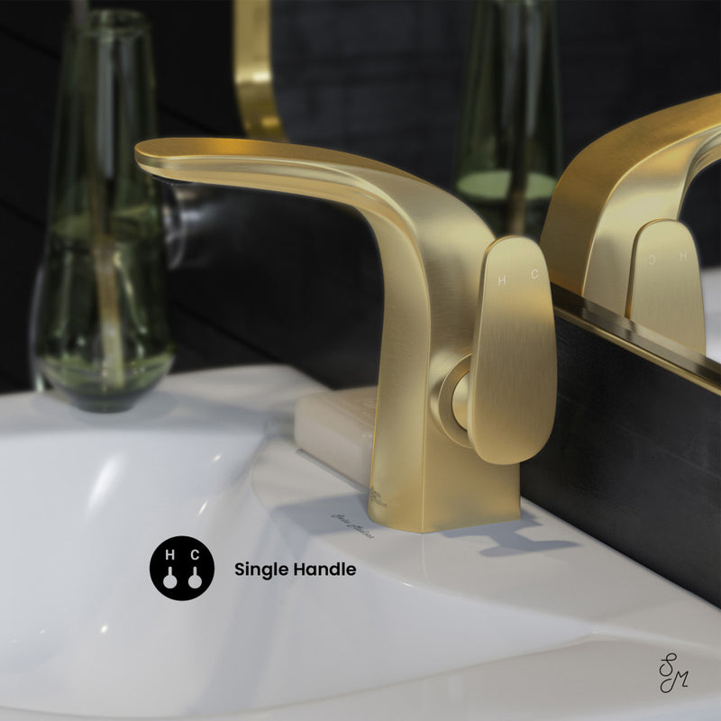 Chateau Single Hole, Single-Handle, Bathroom Faucet in Brushed Gold