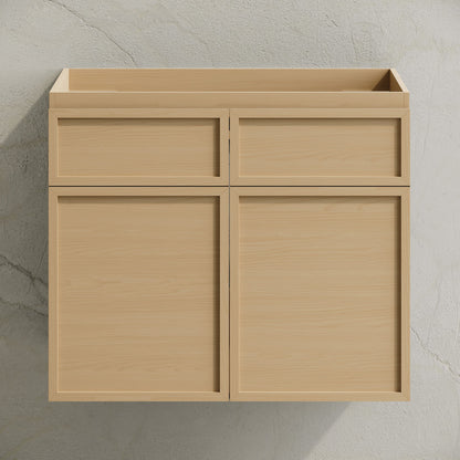 St. Tropez 24" Wall-Mounted Bathroom Vanity Cabinet without Top in Natural Oak