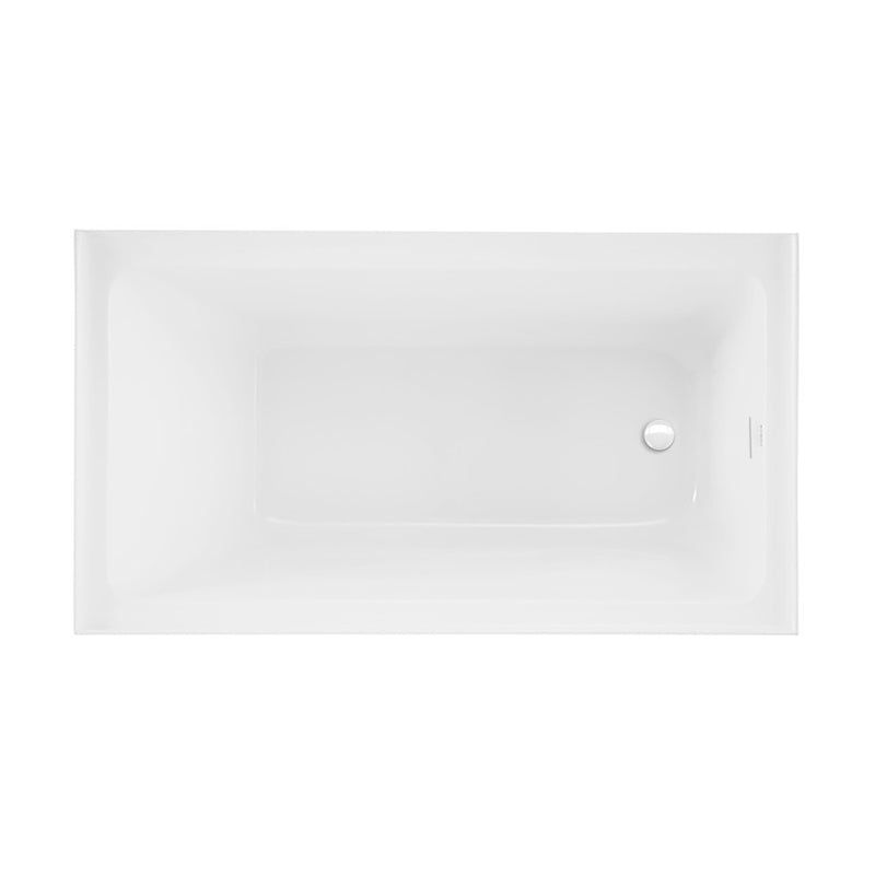 Voltaire 54 x 30 Skirted Right Drain Soaking Apron Bathtub in Glossy White with Integrated Overflow, Drain Included