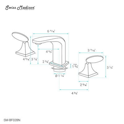 Chateau 8 in. Widespread, 2-Handle, Bathroom Faucet in Brushed Nickel