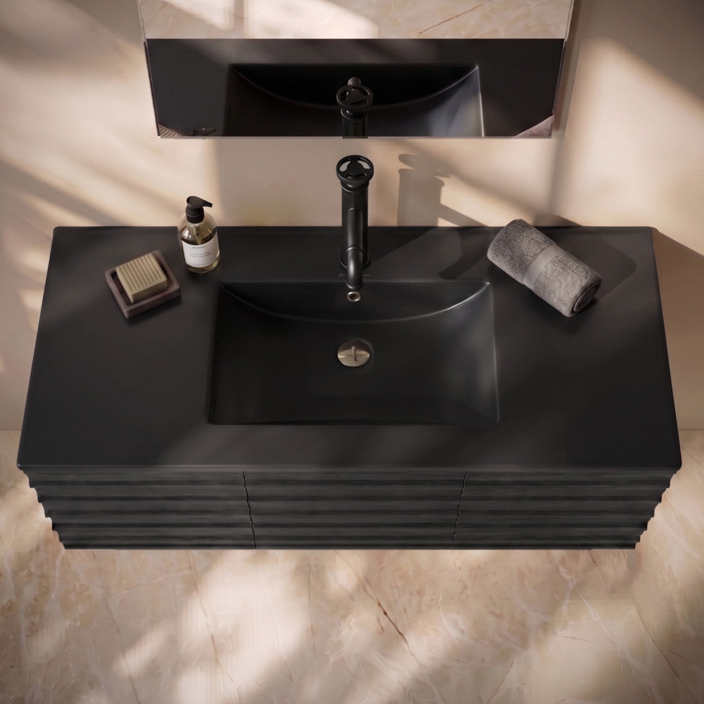 48" Vanity Sink Top in Matte Black