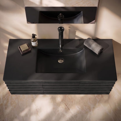 48" Vanity Sink Top in Matte Black