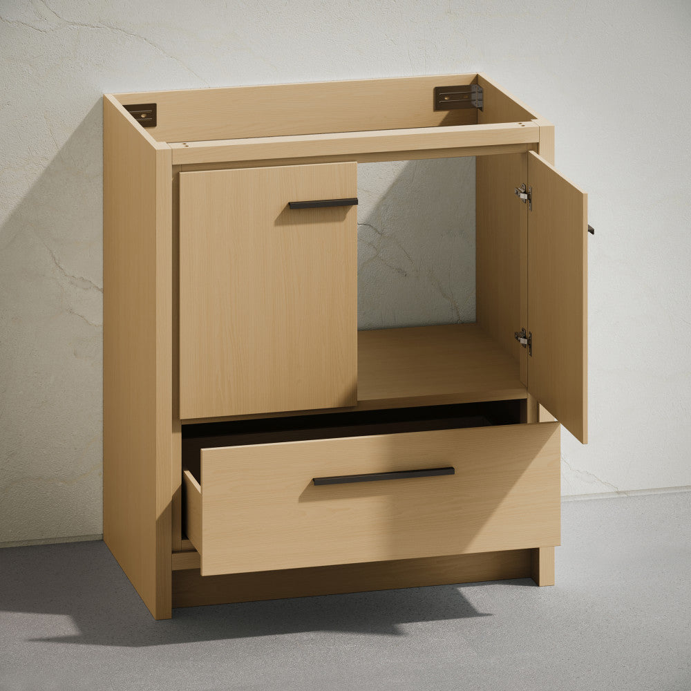 Virage 30" Freestanding Bathroom Vanity in Natural Oak without Sink Top
